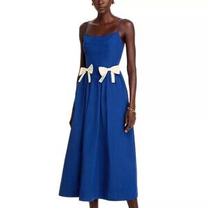 380$ Ciao Lucia Neroni Strappy Plated Flare Midi Dress Exclusive Size M Blue